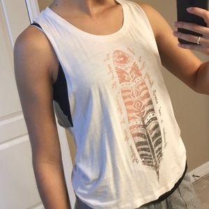 Soft Tank Top w/ Ombre Feather Design